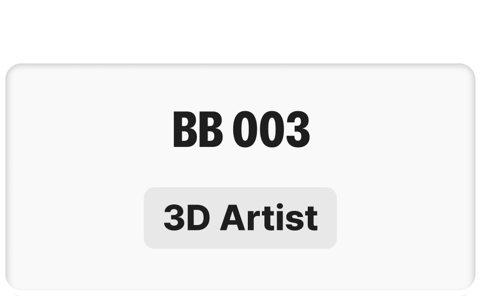 BB 003 — 3D Artist